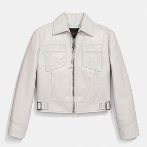 NWT Coach White Mod Leather Jacket